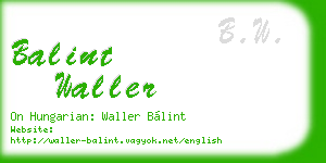 balint waller business card