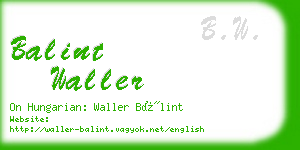 balint waller business card